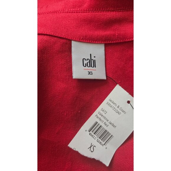 CAbi Perfect Red Valentine Linen Blend Button Jacket size XS - Picture 5 of 9